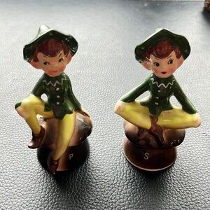 Vintage pixie elf salt and pepper shaker set